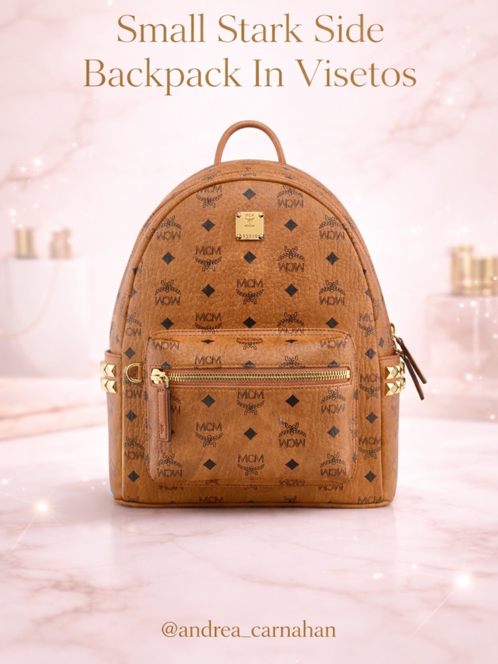 MCM Small Stark Side Studs Backpack in Visetos